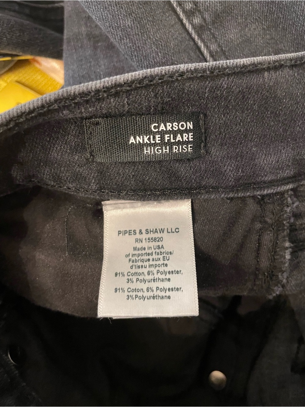 Veronica Beard Carson Ankle Flare High Rise Black Wide-Leg Jeans Size 25 - Picture 6 of 6
